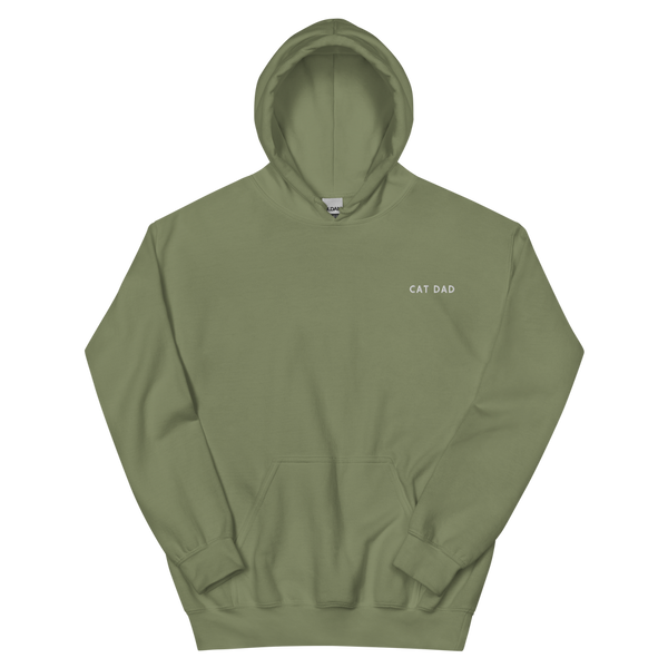 Sudadera con capucha bordada "Cat Dad"