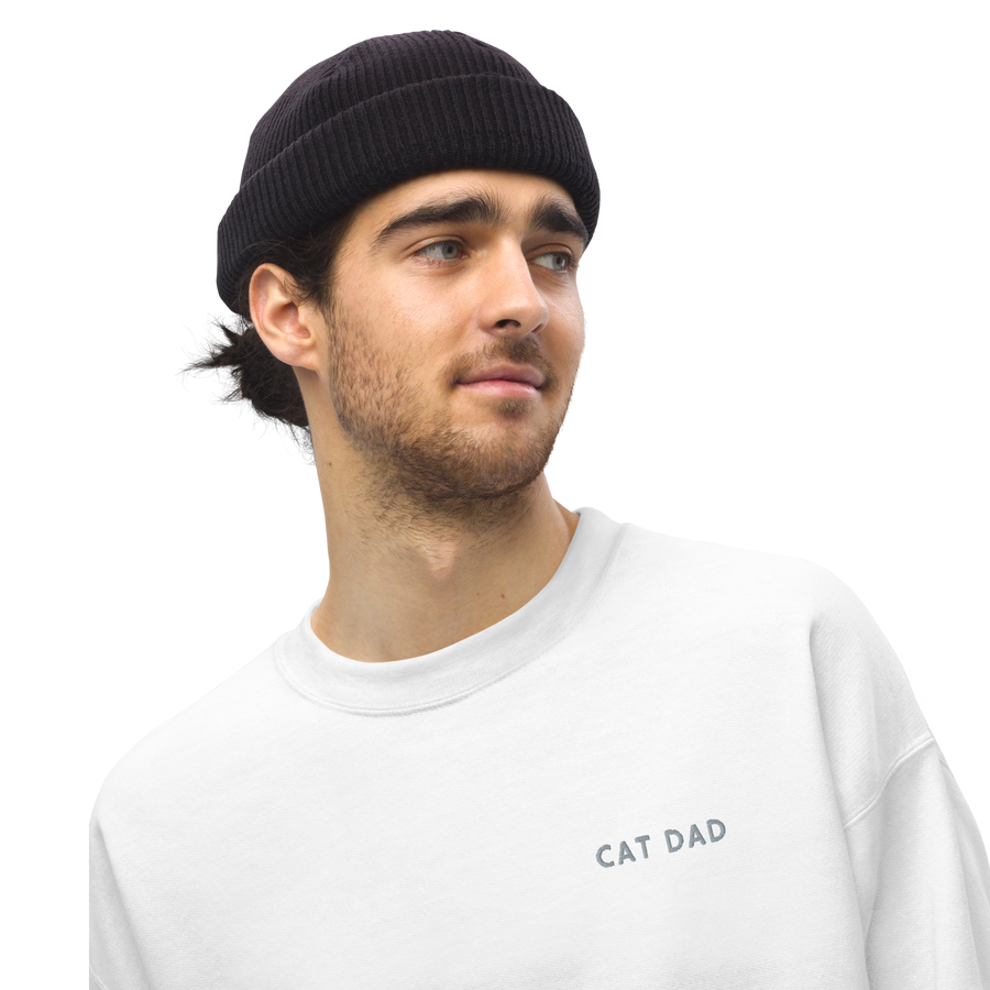 Suéter bordado con diseño de Cat Dad