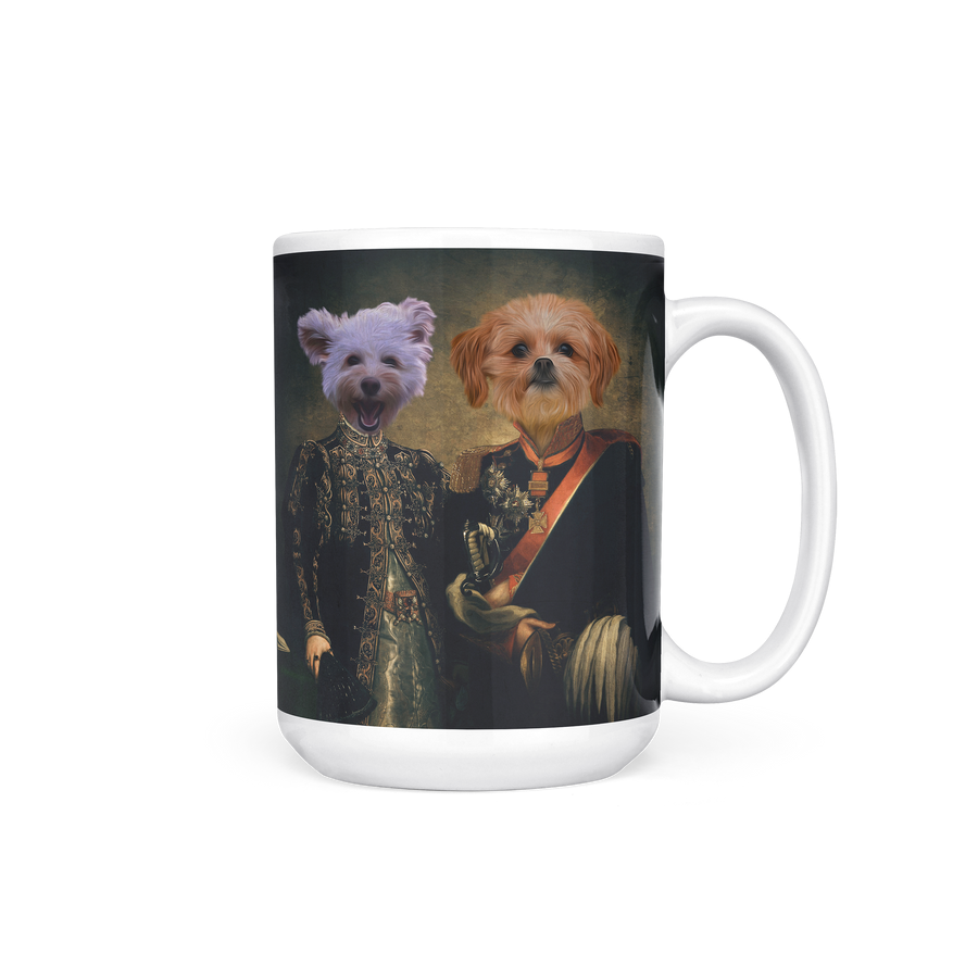 Taza personalizada Majestic Duo con retrato de mascota