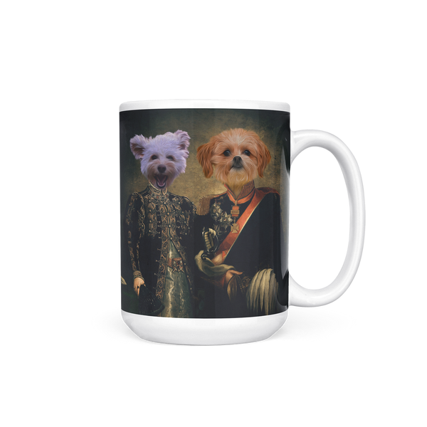 Taza personalizada Majestic Duo con retrato de mascota