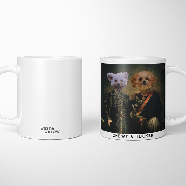 Taza personalizada Majestic Duo con retrato de mascota