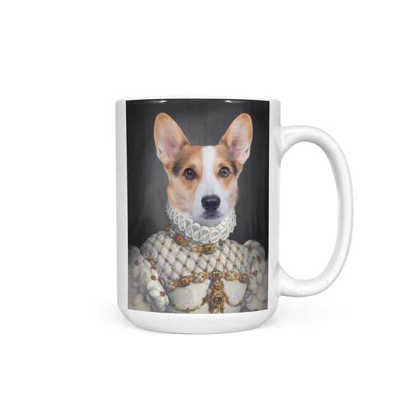 Taza con retrato de mascota de la Dama Real