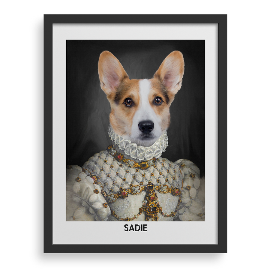 Retrato de mascota personalizado de la dama apropiada