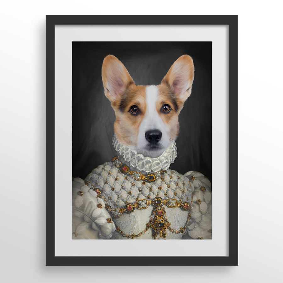 Retrato de mascota personalizado de la dama apropiada