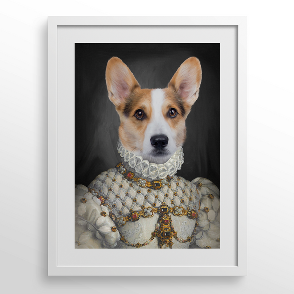 Retrato de mascota personalizado de la dama apropiada