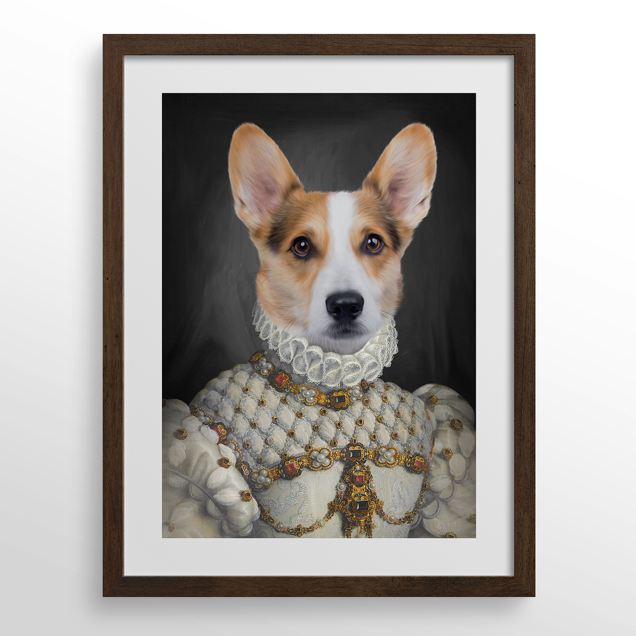 Retrato de mascota personalizado de la dama apropiada