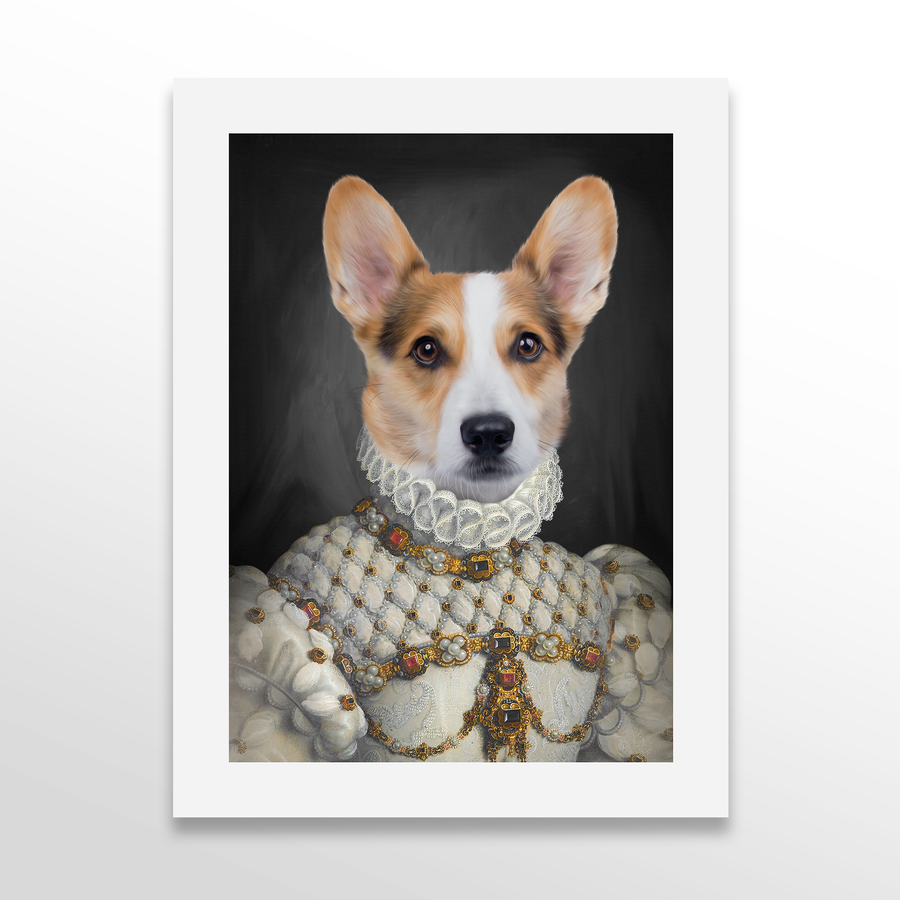 Retrato de mascota personalizado de la dama apropiada