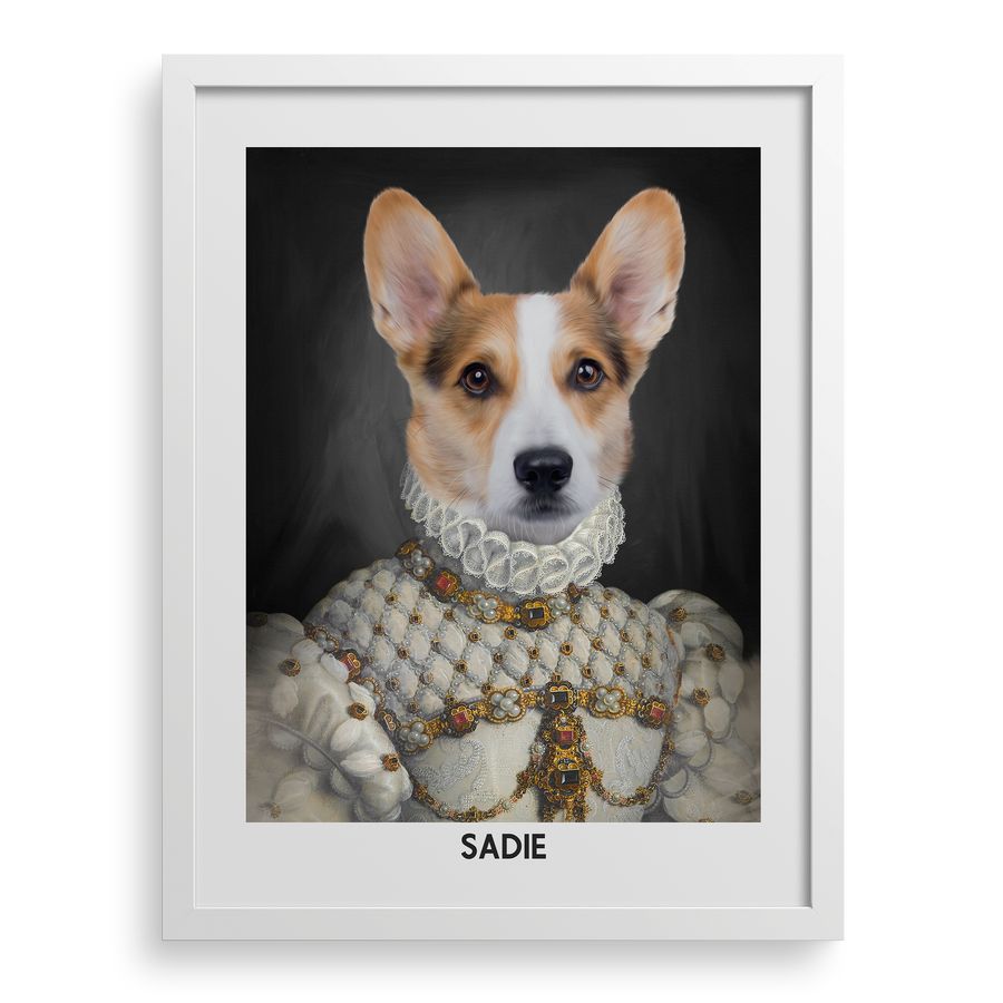 Retrato de mascota personalizado de la dama apropiada