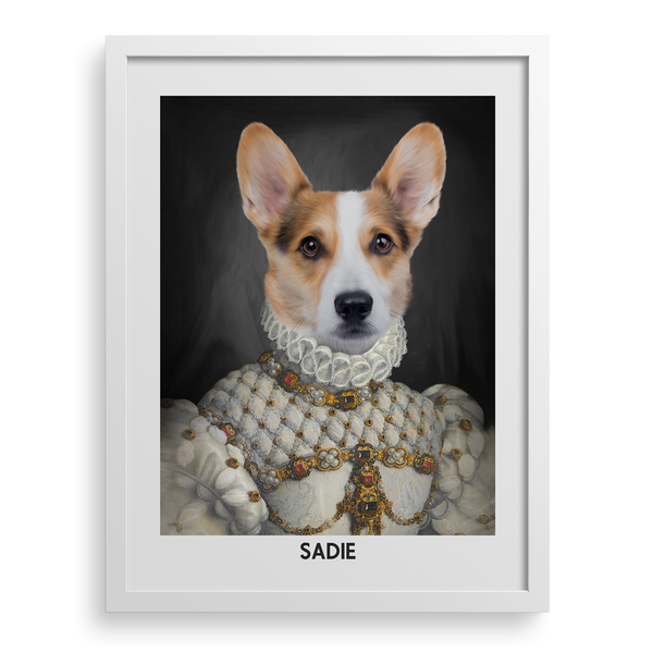 Retrato de mascota personalizado de la dama apropiada