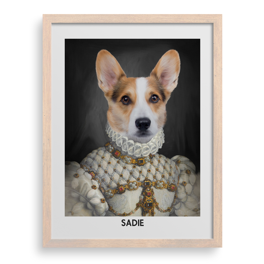 Retrato de mascota personalizado de la dama apropiada