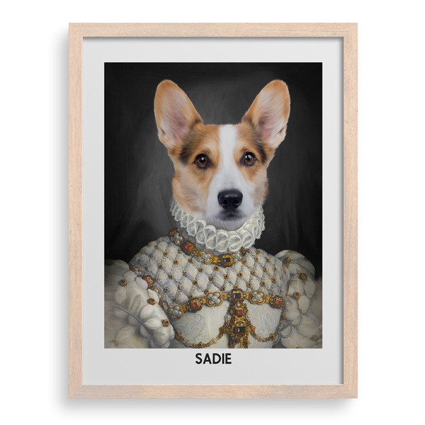Retrato de mascota personalizado de la dama apropiada
