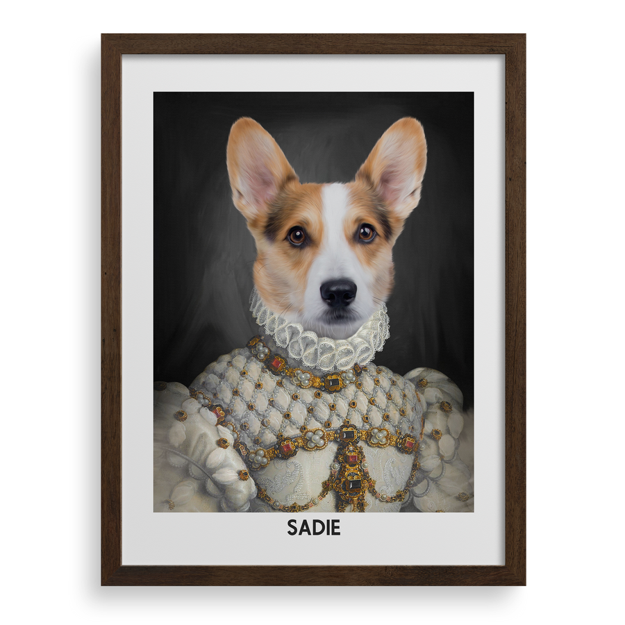 Retrato de mascota personalizado de la dama apropiada