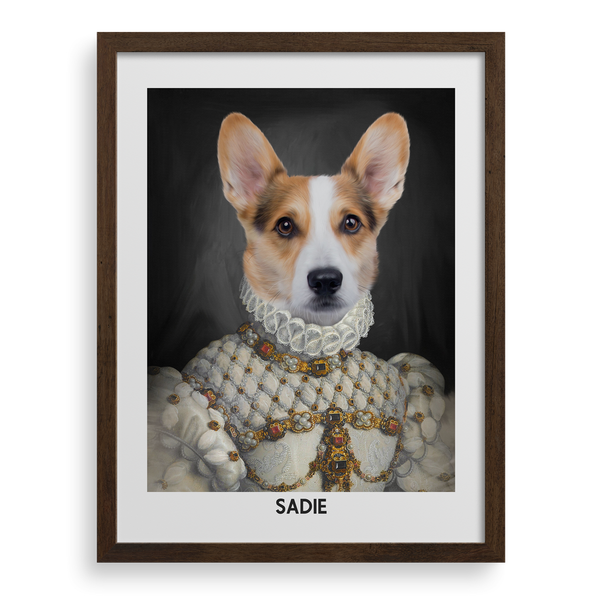 Retrato de mascota personalizado de la dama apropiada