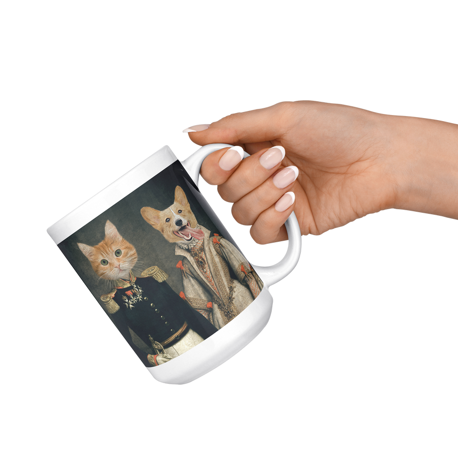 Taza personalizada con retrato de las mascotas de los Duques.