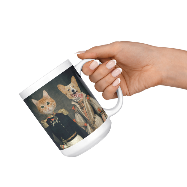 Taza personalizada con retrato de las mascotas de los Duques.