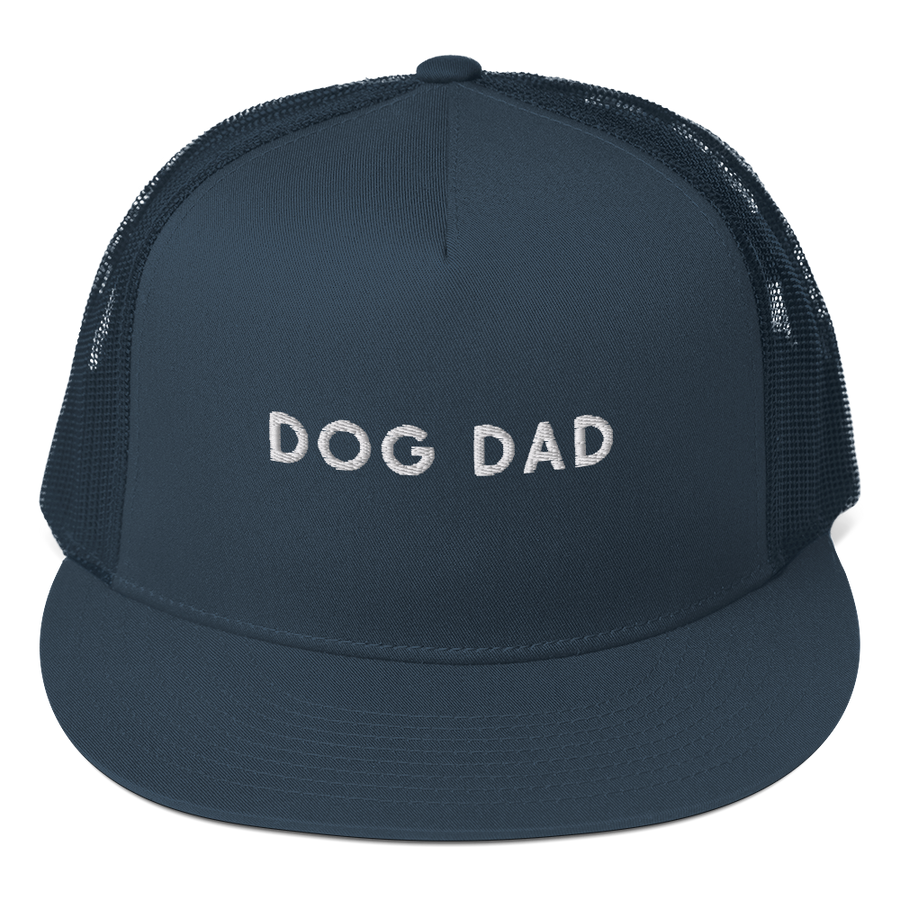 Gorra de camionero bordada con texto "Dog Dad"