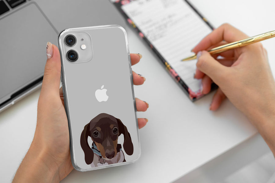 Cover de teléfono con retratos de mascotas
