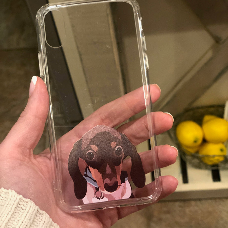 Cover de teléfono con retratos de mascotas