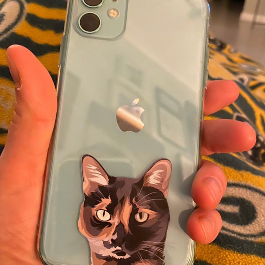 Cover de teléfono con retratos de mascotas