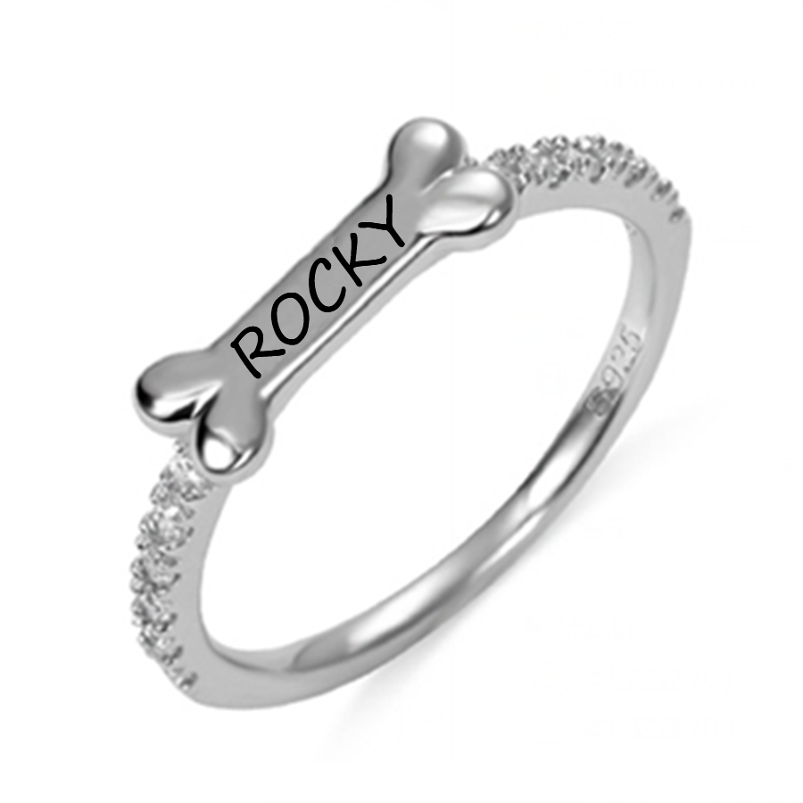 Anillo de hueso grabado personalizado