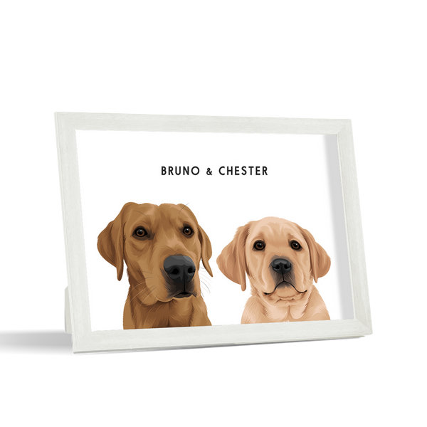 Retrato de dos mascotas para escritorio