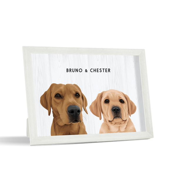 Retrato de dos mascotas para escritorio