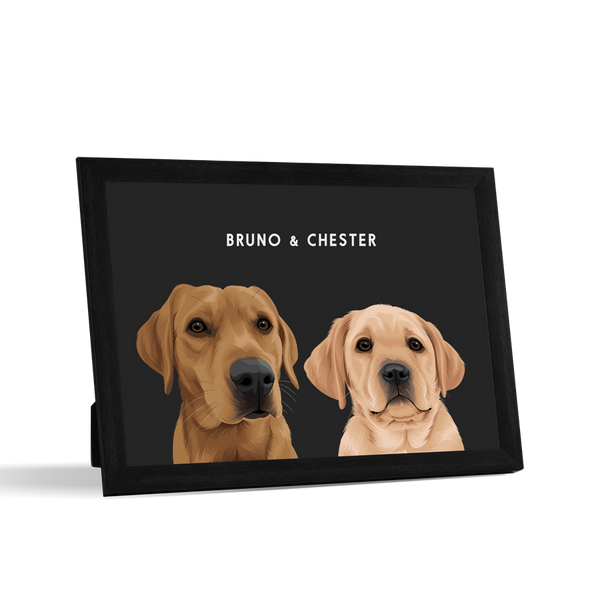 Retrato de dos mascotas para escritorio