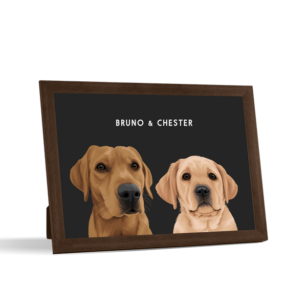 Retrato de dos mascotas para escritorio