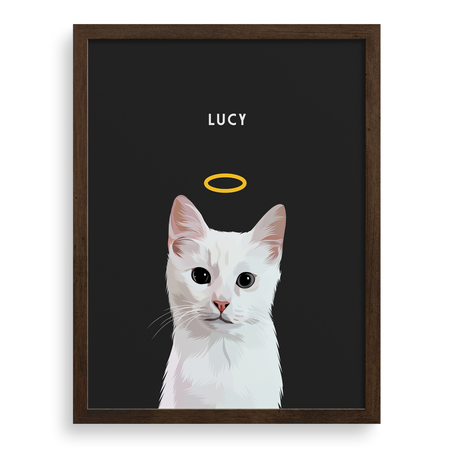 Retrato conmemorativo de mascota con halo