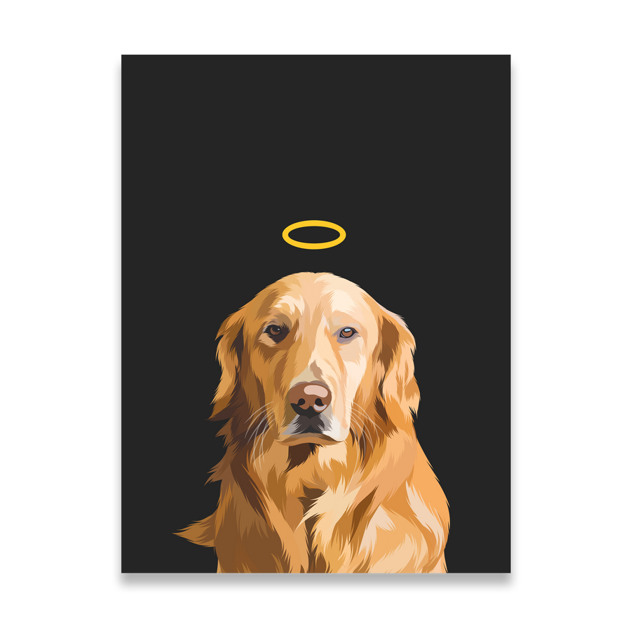 Retrato conmemorativo de mascota con halo
