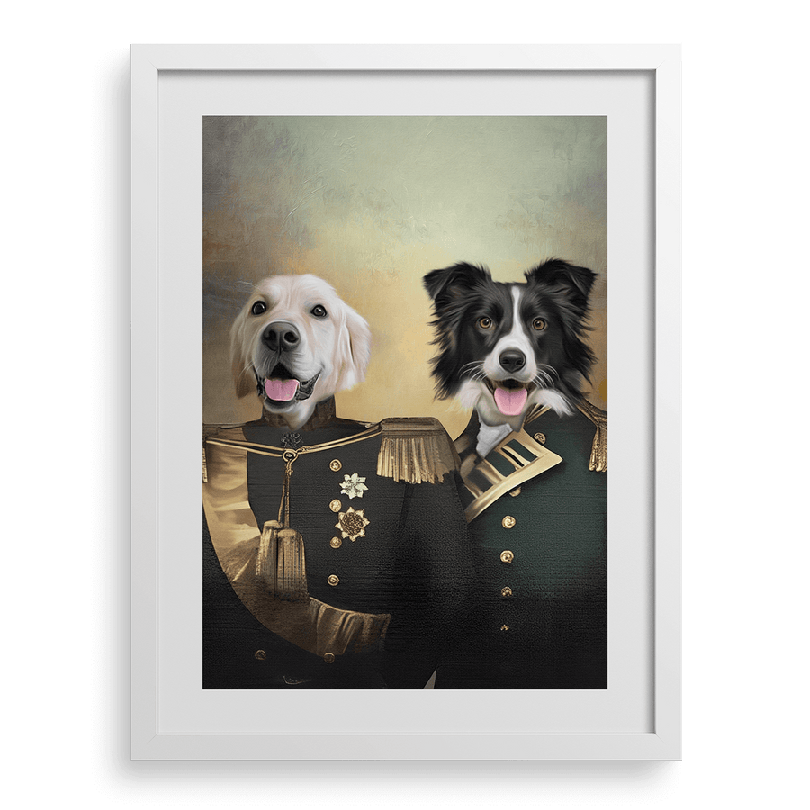 Retrato de mascota con protectores personalizados