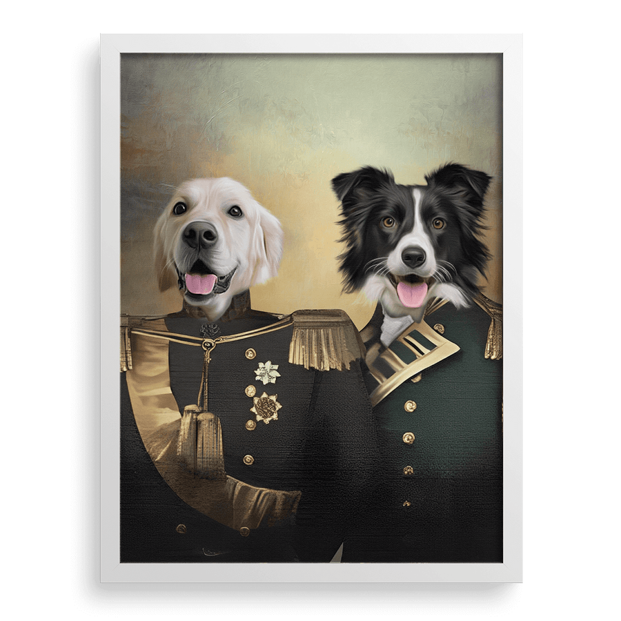 Retrato de mascota con protectores personalizados