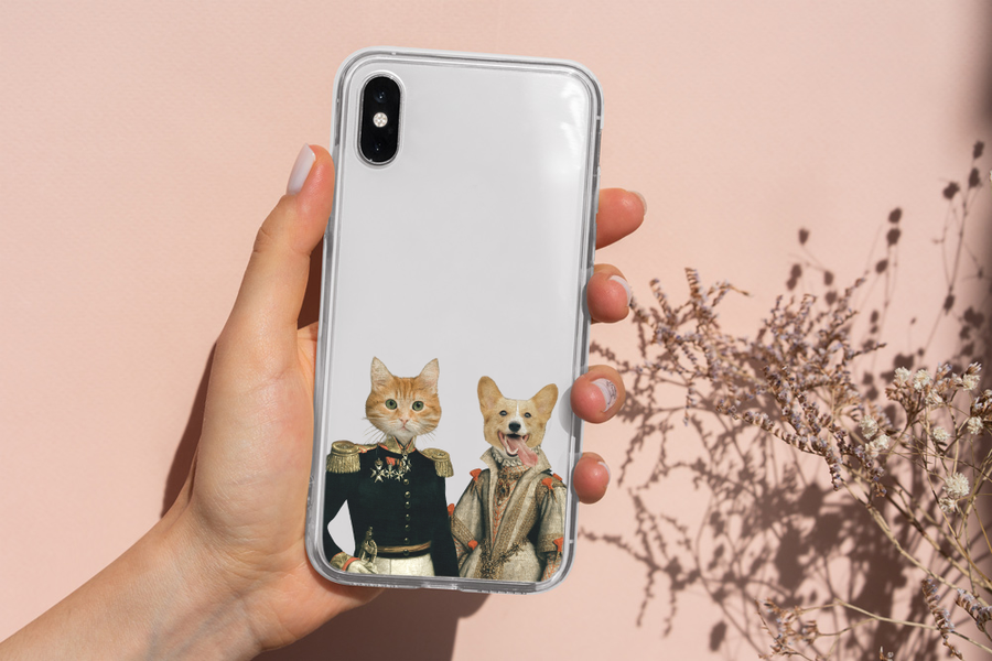 Fundas para teléfono con retratos de mascotas de duques y duquesas