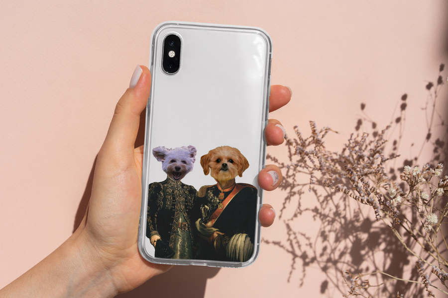 Majestic Duo - Fundas para teléfono con retrato de mascota