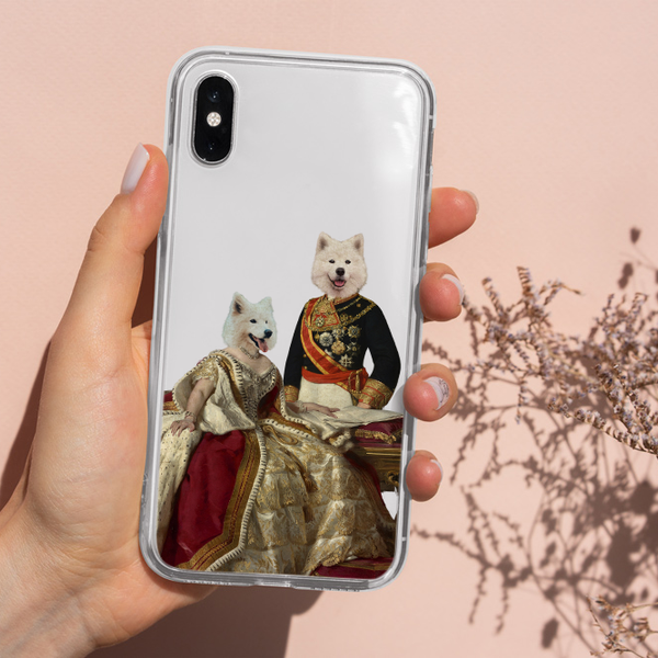 Covers para celular con retratos de mascotas del rey y la reina