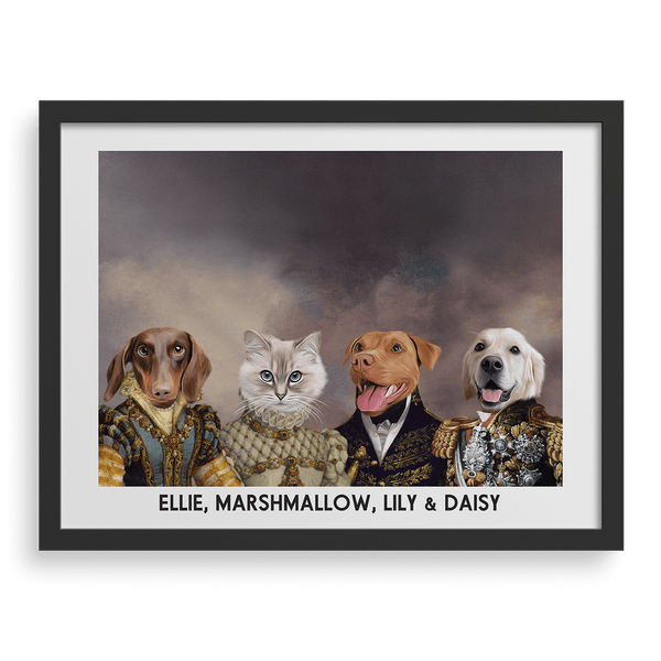 Retrato personalizado de una mascota de la Corte Real
