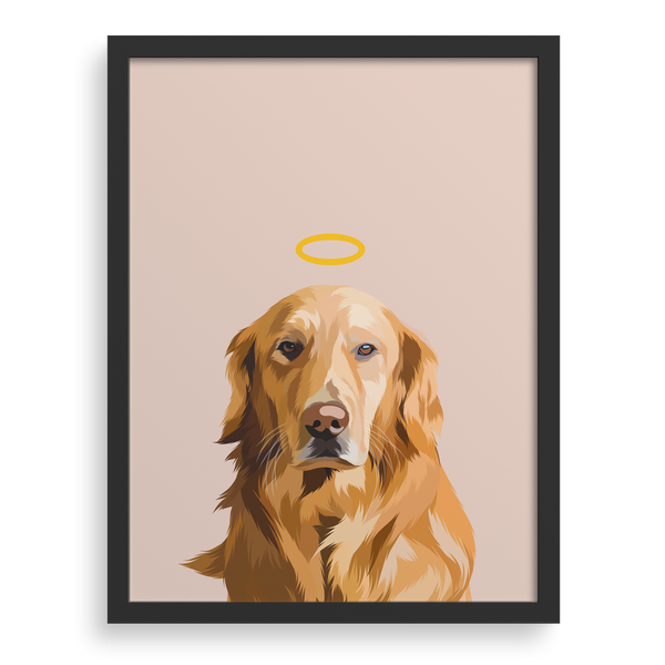 Retrato conmemorativo personalizado de mascota con halo