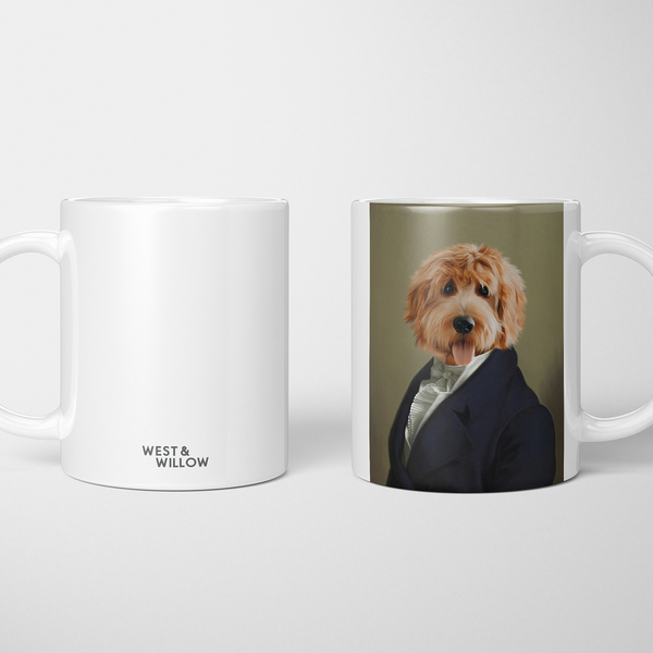 Taza personalizada con retrato de mascota "Dignified Gentleman Royal"