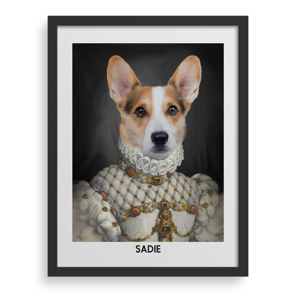 Retrato de mascota personalizado de la dama apropiada